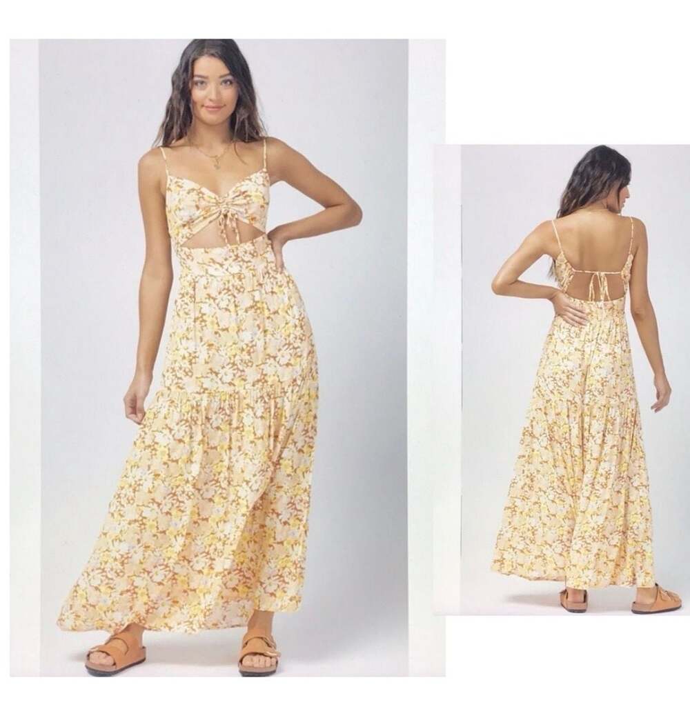 L*Space Zuri Floral Cutout Maxi Dress What In Carnation Large